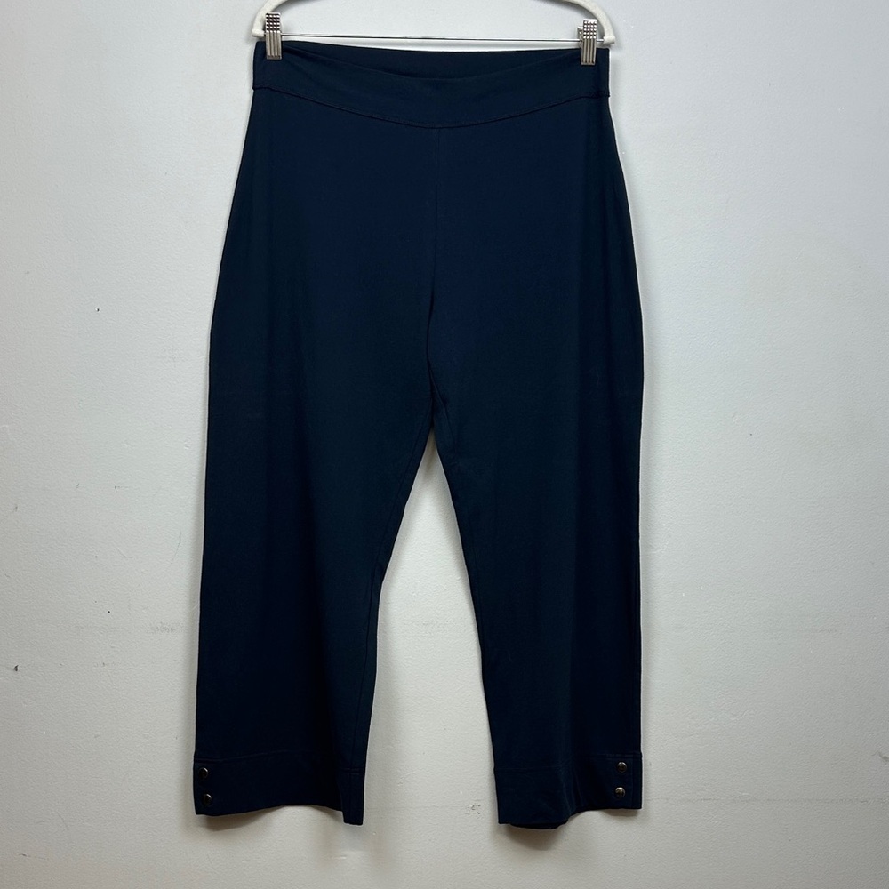 CAbi Pull On Style Cotton Spandex Wide Leg Cropped Pants Sz L